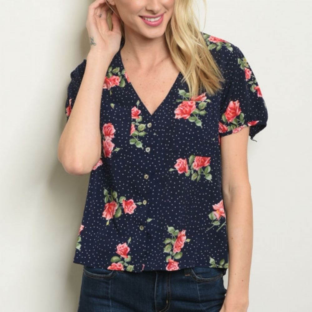 NWT Navy Floral Buttonup too.